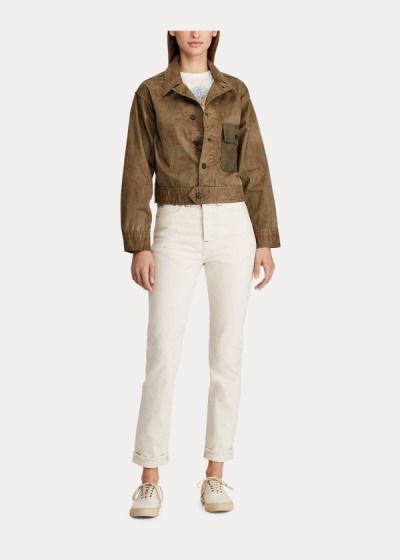 Women's Ralph Lauren Cropped Herringbone Jackets | 564231QFT